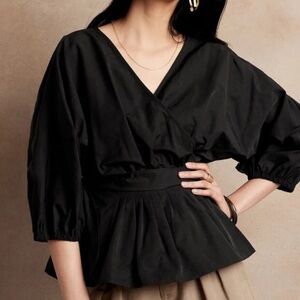 Banana Republic Balloon Sleeve Wrap Top -NWT